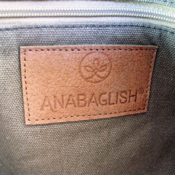 SUNDANCE Anabaglish Canvas/Leather Large Distressed Messenger Bag - MINT - Picture 10 of 11